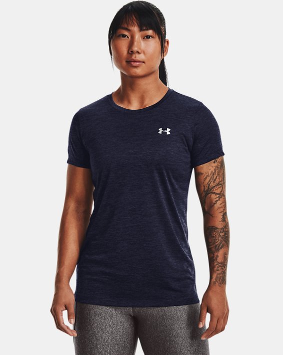 Women's UA Tech™ Twist T-Shirt, Navy, pdpMainDesktop image number 0